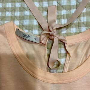 Ballet pink Prada dress. Simple & elegant. Dress is cotton except for lining.